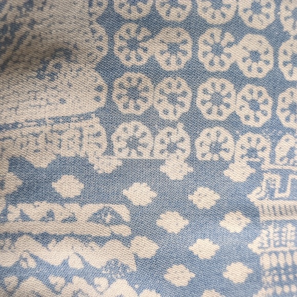 STANDARD GRACE* Sz L long sleeve 2pkt button front denim like patchwork look top - Picture 10 of 14